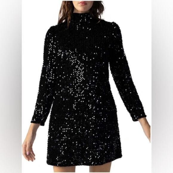 Sanctuary Sparkling Black Mini Dress - Picture 10 of 10
